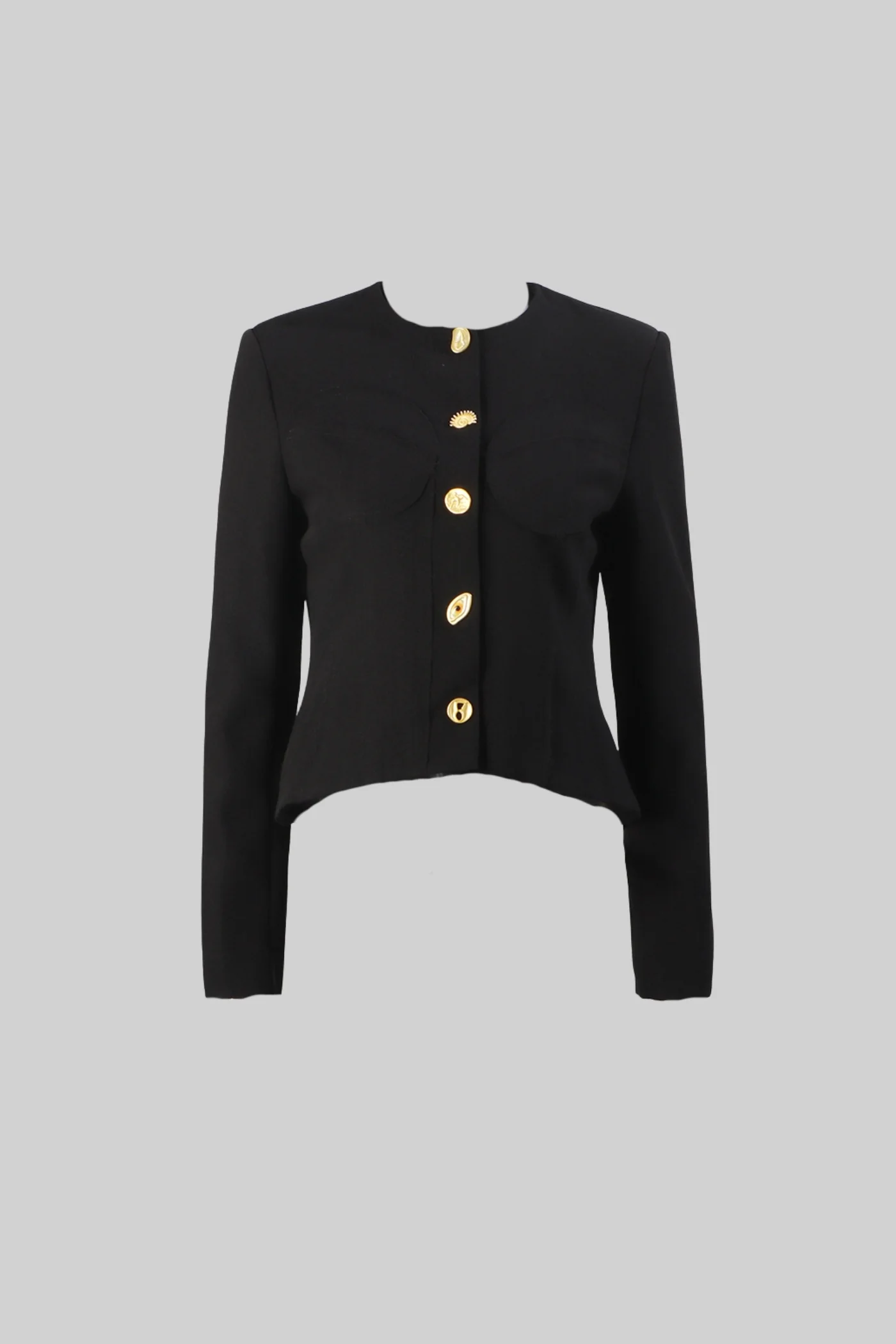 Co-ord Set with Statement Gold Buttons - Black - Image 17