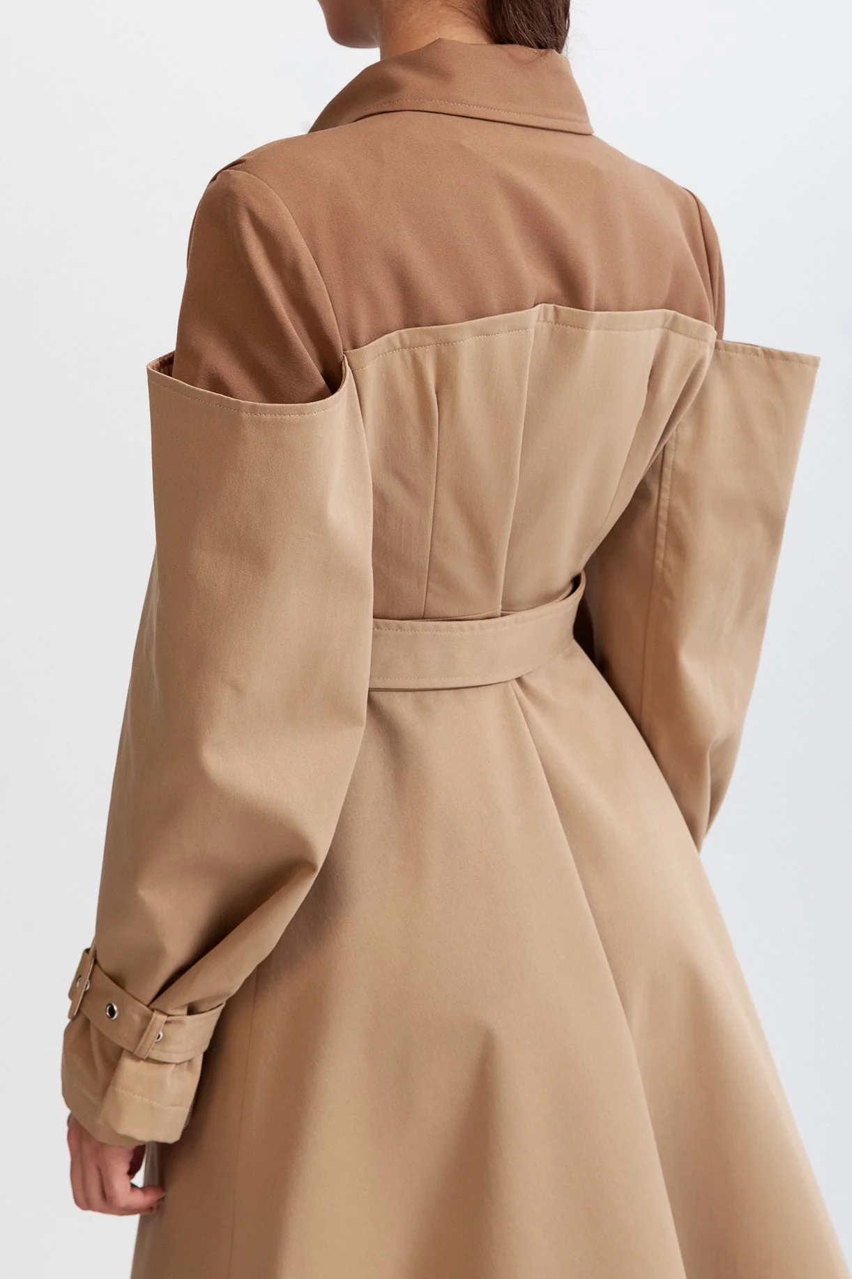 Double Combined Trench Coat - Nude - Image 6