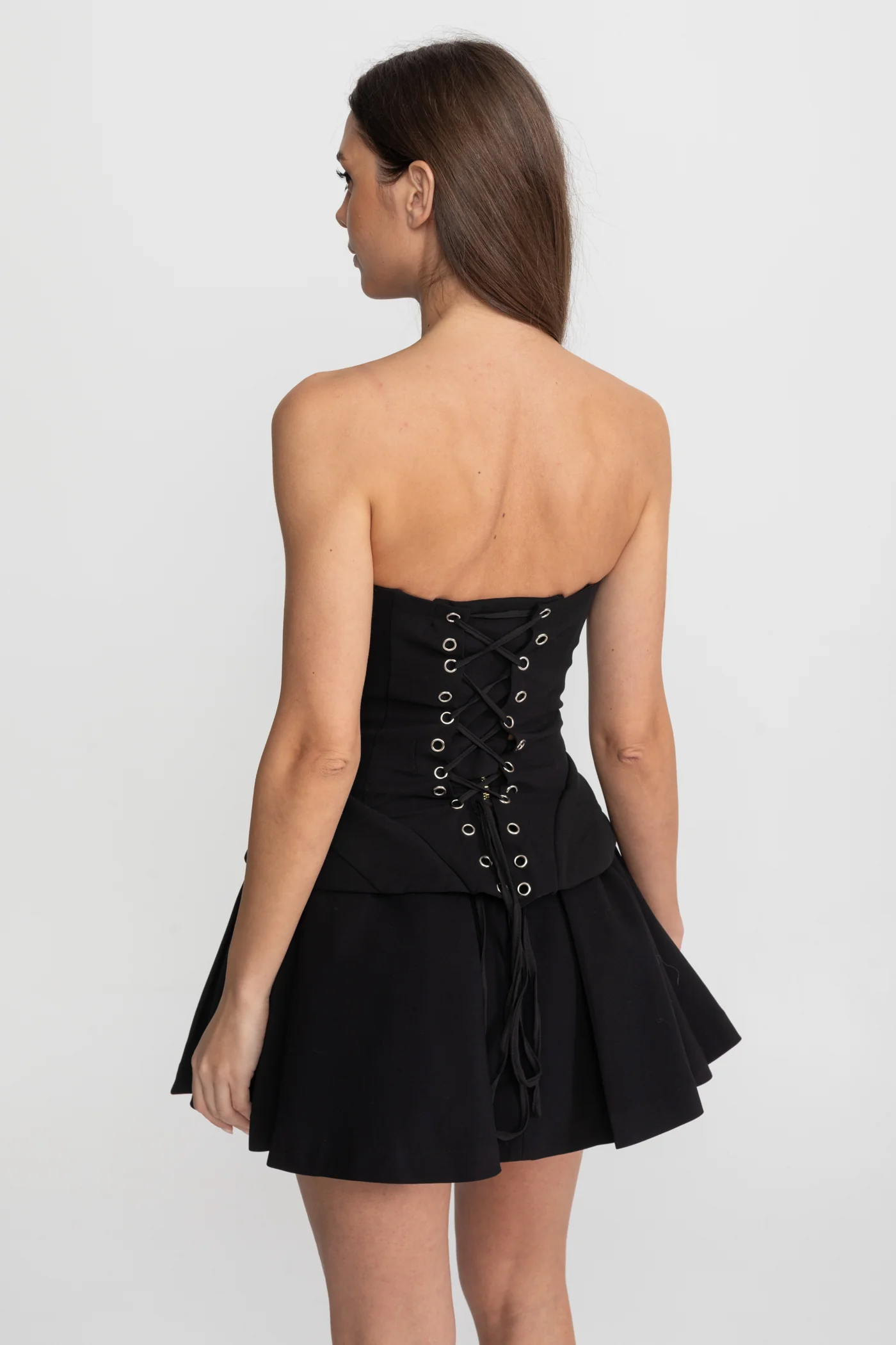Strapless Top With Sculpted Bodice and Illusion Insert – Black - Image 4