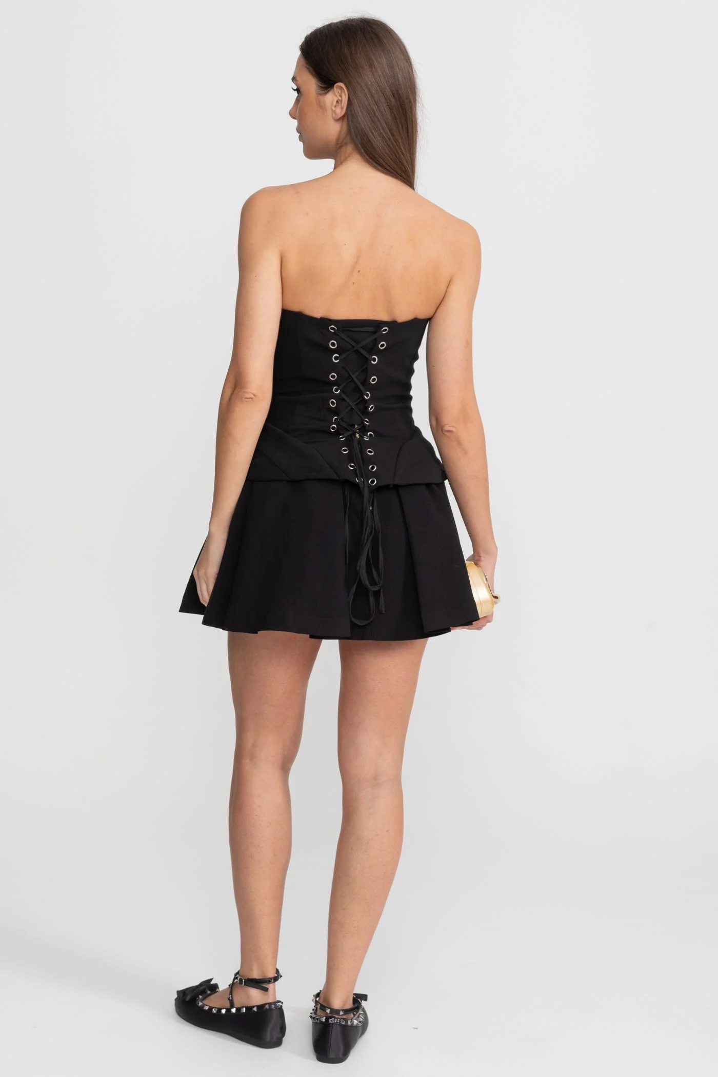 Strapless Top With Sculpted Bodice and Illusion Insert – Black - Image 5